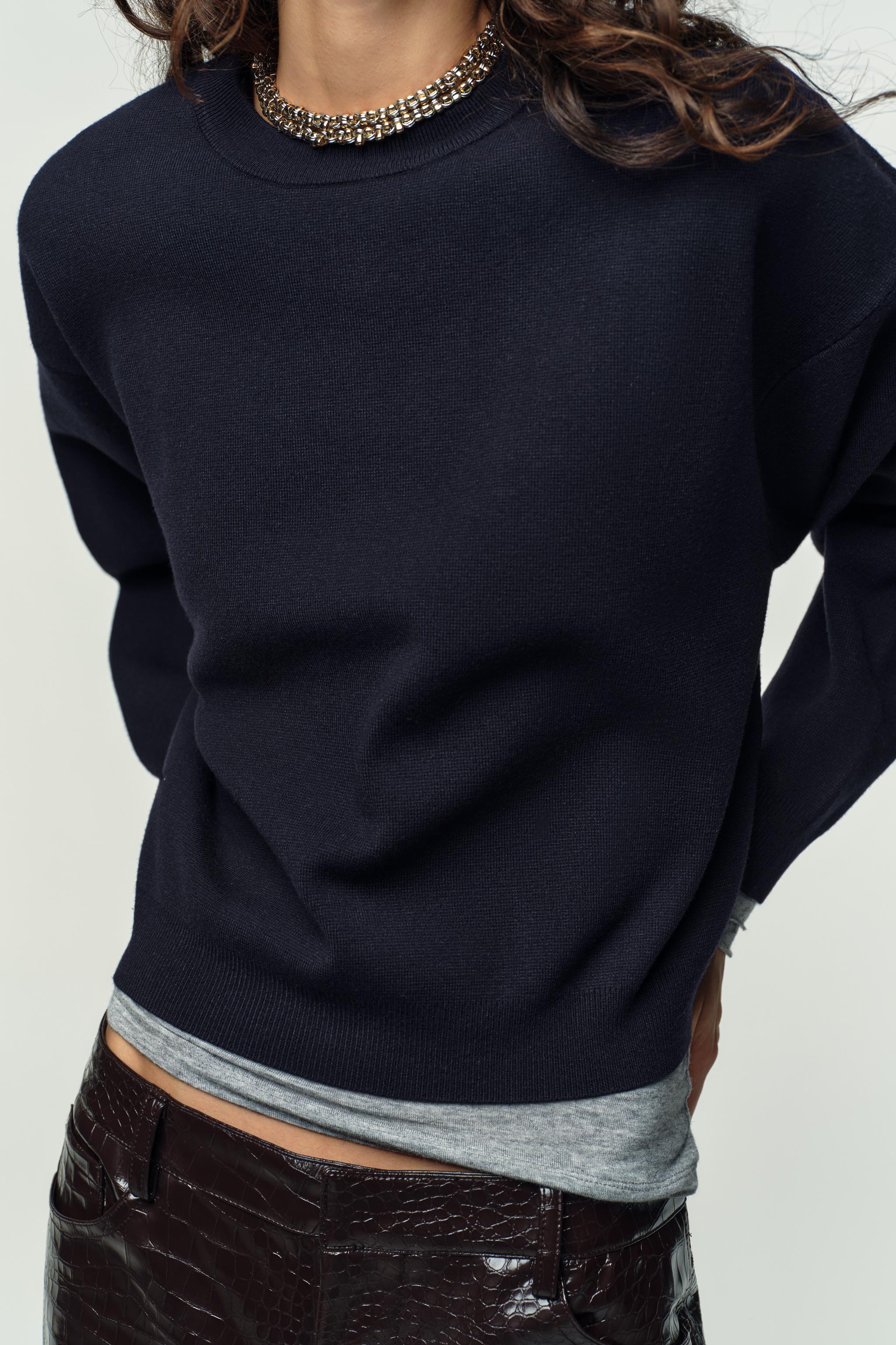 PLAIN KNIT SWEATSHIRT